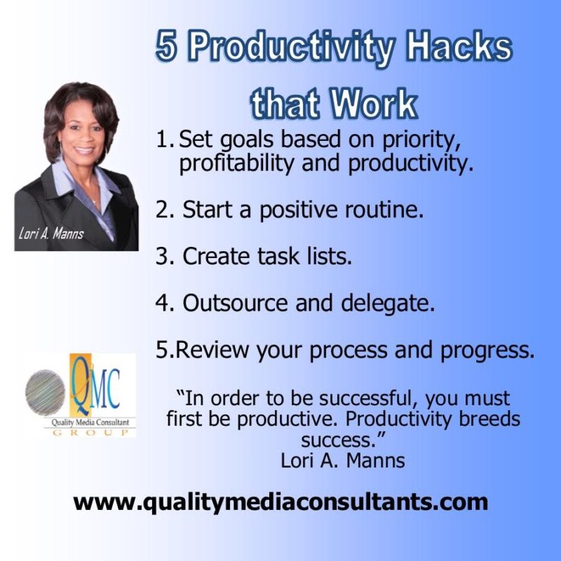 5 Productivity Hacks That Work - Quality Media Consultant Group LLC